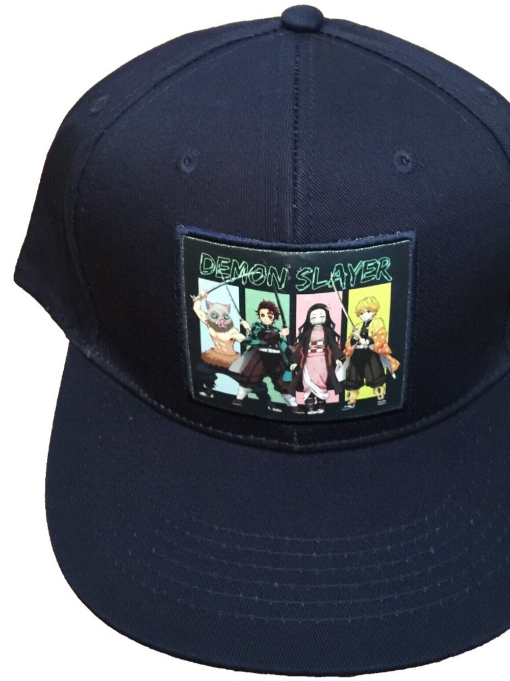 DEMON SLAYER KIMETSU NO YAIBA NAVY BLUE SNAPBACK CAP HAT CULTUREFLY NWT